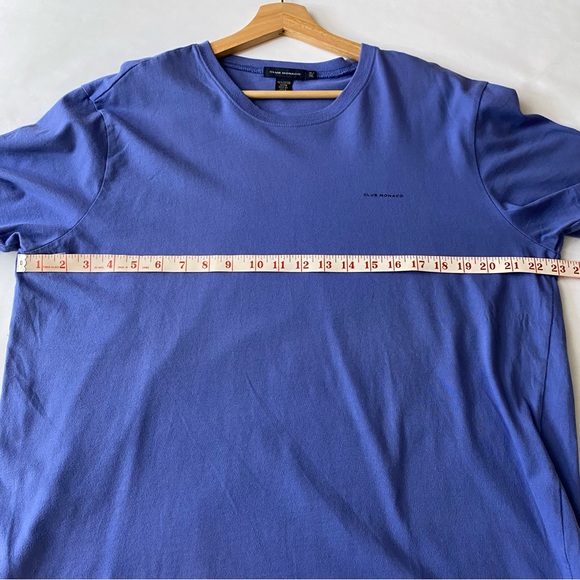 Club Monaco Logo Tee Club Monaco Crest Everyday Casual Shirt Blue Indigo Sz XL - Picture 6 of 7